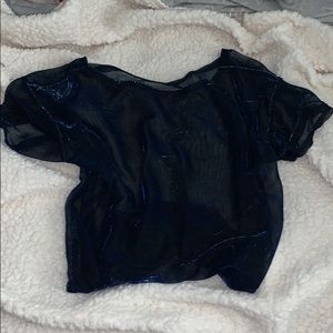 Sheer Reflective Black Top